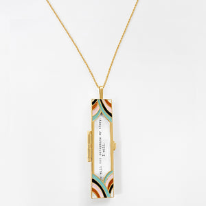 Deco Fortune Locket (Multi-Color) - Gold